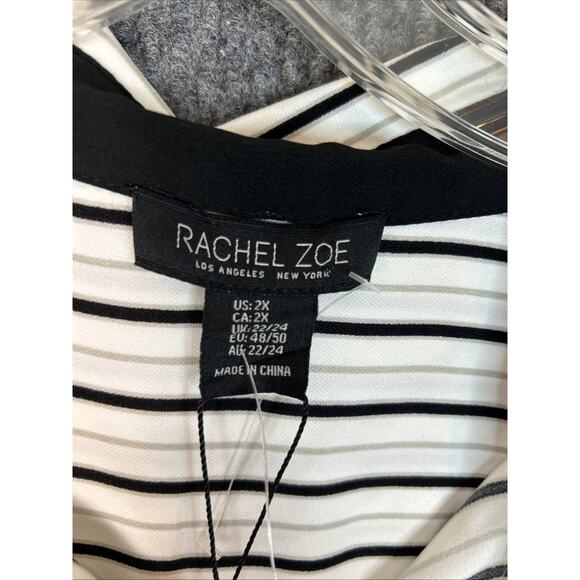 Rachel Zoe Womens Striped Button Up Blouse Size 2X Office Business Classic - Picture 5 of 9
